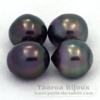 Lot de 4 Perles de Tahiti Semi-Baroques C de 10.1  10.4 mm