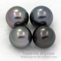 Lot de 4 Perles de Tahiti Rondes C de 8  8.4 mm