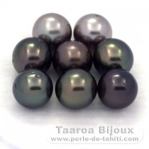 Lot de 8 Perles de Tahiti Rondes C de 8.7  8.9 mm