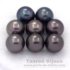 Lot de 8 Perles de Tahiti Rondes C de 9  9.2 mm