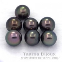 Lot de 7 Perles de Tahiti Rondes C de 8  8.3 mm