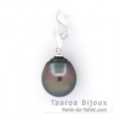 Pendentif en Argent et 1 Perle de Tahiti Cercle C 12.2 mm