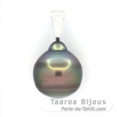 Pendentif en Argent et 1 Perle de Tahiti Cercle B 13.6 mm