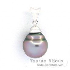Pendentif en Argent et 1 Perle de Tahiti Cercle C 10.1 mm