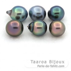 Lot de 6 Perles de Tahiti Semi-Baroques C+ de 8.5  8.9 mm
