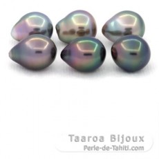 Lot de 6 Perles de Tahiti Semi-Baroques C de 9  9.4 mm