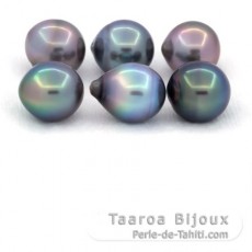 Lot de 6 Perles de Tahiti Semi-Baroques C de 10  10 .4 mm