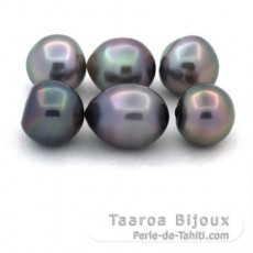 Lot de 6 Perles de Tahiti Semi-Baroques B de 10  10.3 mm