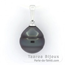 Pendentif en Argent et 1 Perle de Tahiti Cercle C 11.3 mm