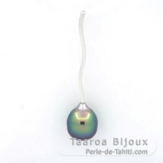 Pendentif en Argent et 1 Perle de Tahiti Cercle B+ 9.4 mm