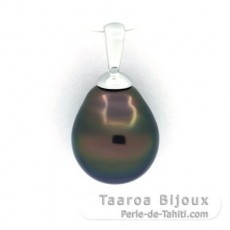 Pendentif en Argent et 1 Perle de Tahiti Semi-Baroque B 9.2 mm
