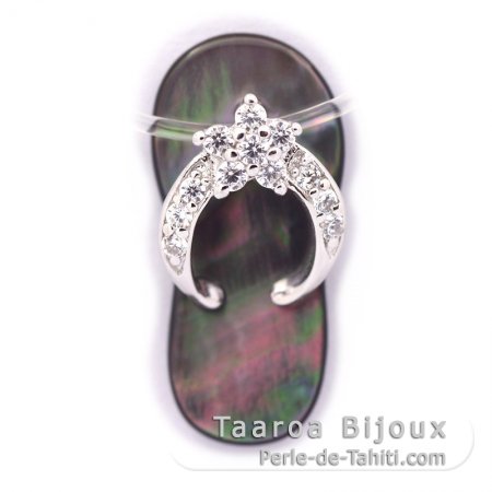 Pendentif Sandale en Nacre de Tahiti et Argent