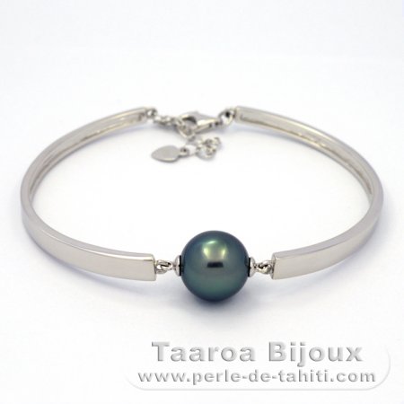 Bracelet en Argent et 1 Perle de Tahiti Ronde C 11.7 mm