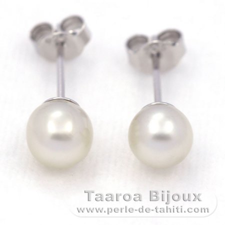 Boucles d\'oreilles en Argent et 2 Keishis de Tahiti