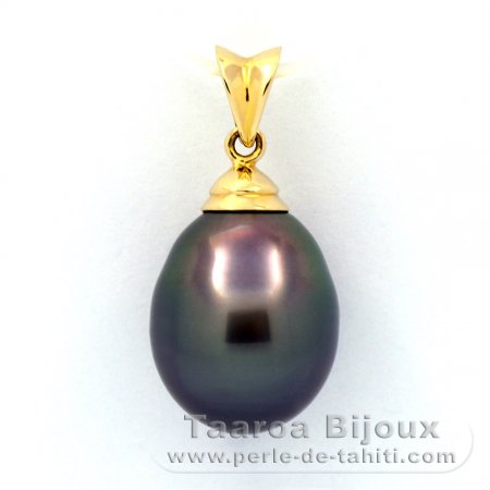 Pendentif en Or 18K et 1 Perle de Tahiti Semi-Baroque B 11.6 mm