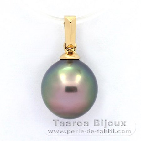 Pendentif en Or 18K et 1 Perle de Tahiti Semi-Baroque B 9.6 mm