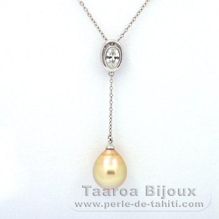 Collier en Argent et 1 Perle d\'Australie Semi-Baroque C 10.4 mm