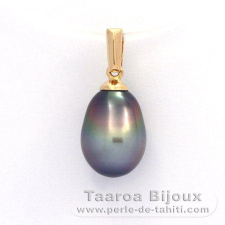 Pendentif en Or 18K et 1 Perle de Tahiti Semi-Baroque B 8.2 mm