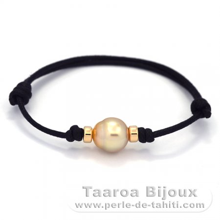 Bracelet en Coton Wax et 1 Perle d\'Australie Semi-Baroque B 10.3 mm