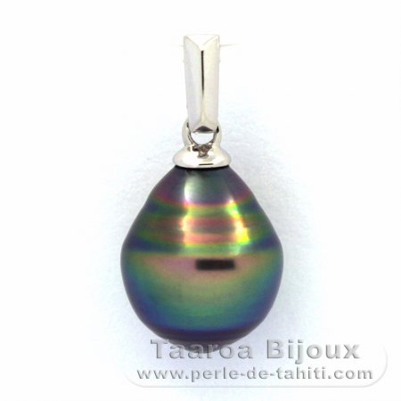 Pendentif en Argent et 1 Perle de Tahiti Cercle C 9.2 mm