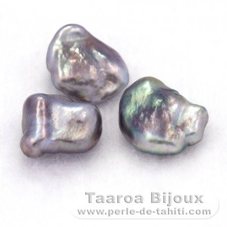 Lot de 3 Keishis de Tahiti - 1.4 gr