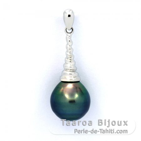 Pendentif en Argent et 1 Perle de Tahiti Cercle B 10.1 mm