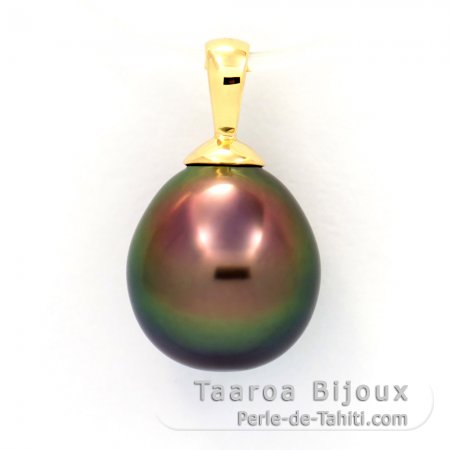 Pendentif en Or 18K et 1 Perle de Tahiti Semi-Baroque B 10 mm