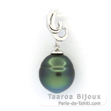 Pendentif en Argent et 1 Perle de Tahiti Cercle B 10.2 mm