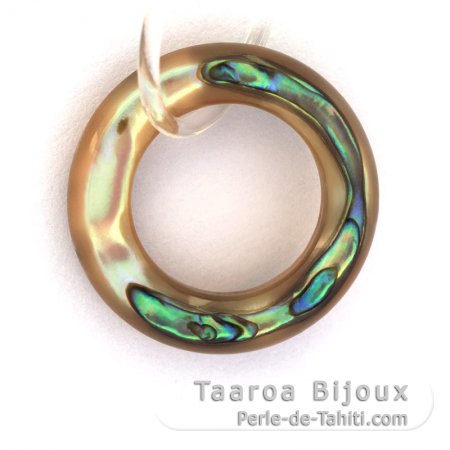 Forme anneau en nacre d\'Abalone - Diamtre de 15 mm
