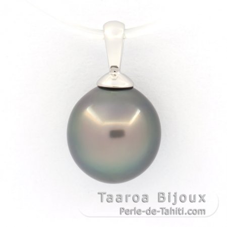 Pendentif en Argent et 1 Perle de Tahiti Semi-Baroque B 9.7 mm