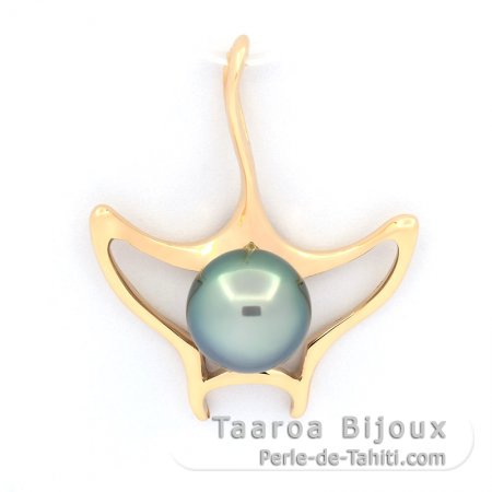 Pendentif en Or 18K et 1 Perle de Tahiti Ronde B+ 8.7 mm