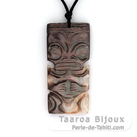 Pendentif Tiki en nacre de Tahiti