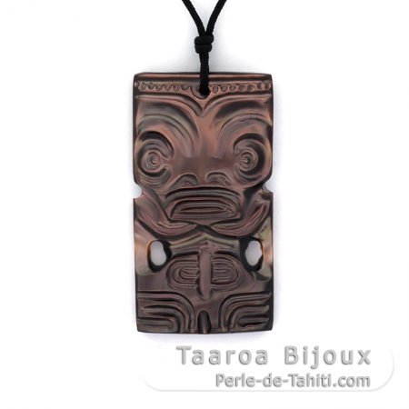 Pendentif Tiki en nacre de Tahiti