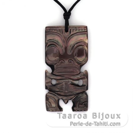 Pendentif Tiki en nacre de Tahiti