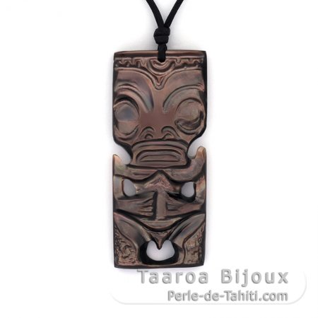 Pendentif Tiki en nacre de Tahiti