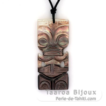 Pendentif Tiki en nacre de Tahiti