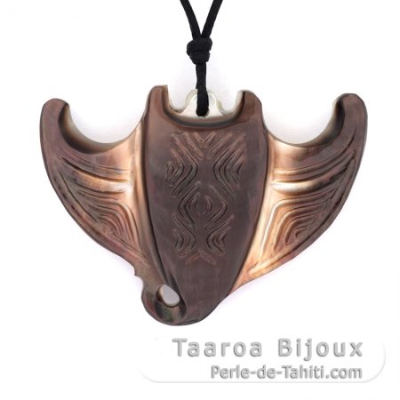 Pendentif Raie Manta en nacre de Tahiti