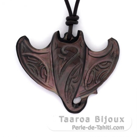 Pendentif Raie Manta en nacre de Tahiti