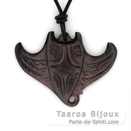 Pendentif Raie Manta en nacre de Tahiti