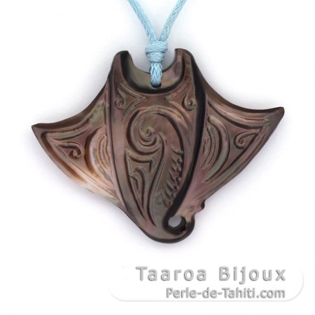 Pendentif Raie Manta en nacre de Tahiti