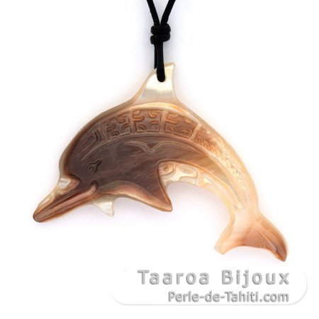 Pendentif Dauphin en nacre de Tahiti