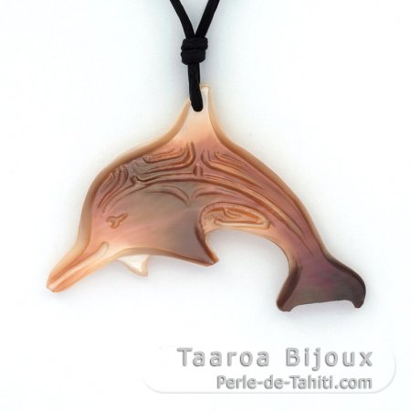 Pendentif Dauphin en nacre de Tahiti