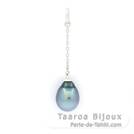 Pendentif en Argent et 1 Perle de Tahiti Semi-Baroque B 8.4 mm