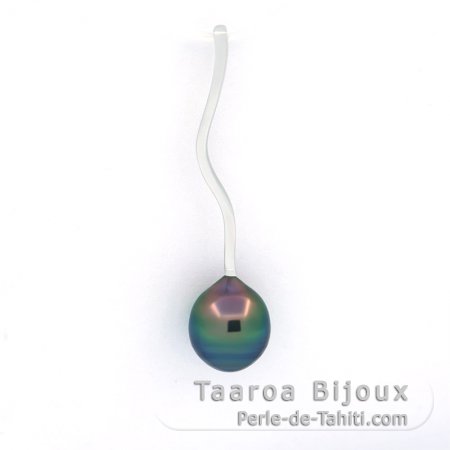 Pendentif en Argent et 1 Perle de Tahiti Cercle B 8.8 mm