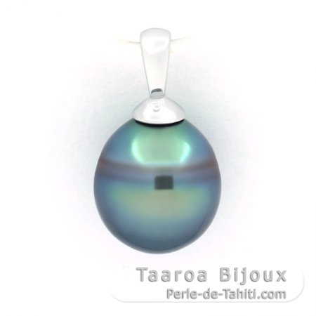 Pendentif en Argent et 1 Perle de Tahiti Semi-Baroque B 9.3 mm