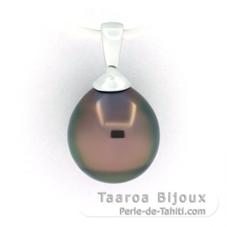 Pendentif en Argent et 1 Perle de Tahiti Semi-Baroque B 9.3 mm