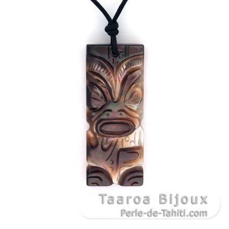 Pendentif Tiki en nacre de Tahiti