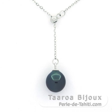 Collier en Argent et 1 Perle de Tahiti Semi-Baroque B 8.3 mm