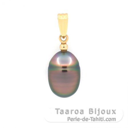 Pendentif en Or 18K et 1 keishi de Tahiti