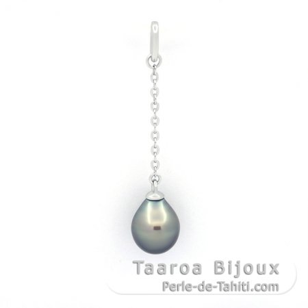 Pendentif en Argent et 1 keishi de Tahiti